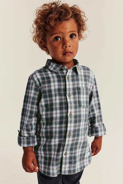 Kids checked shirt with embroidery