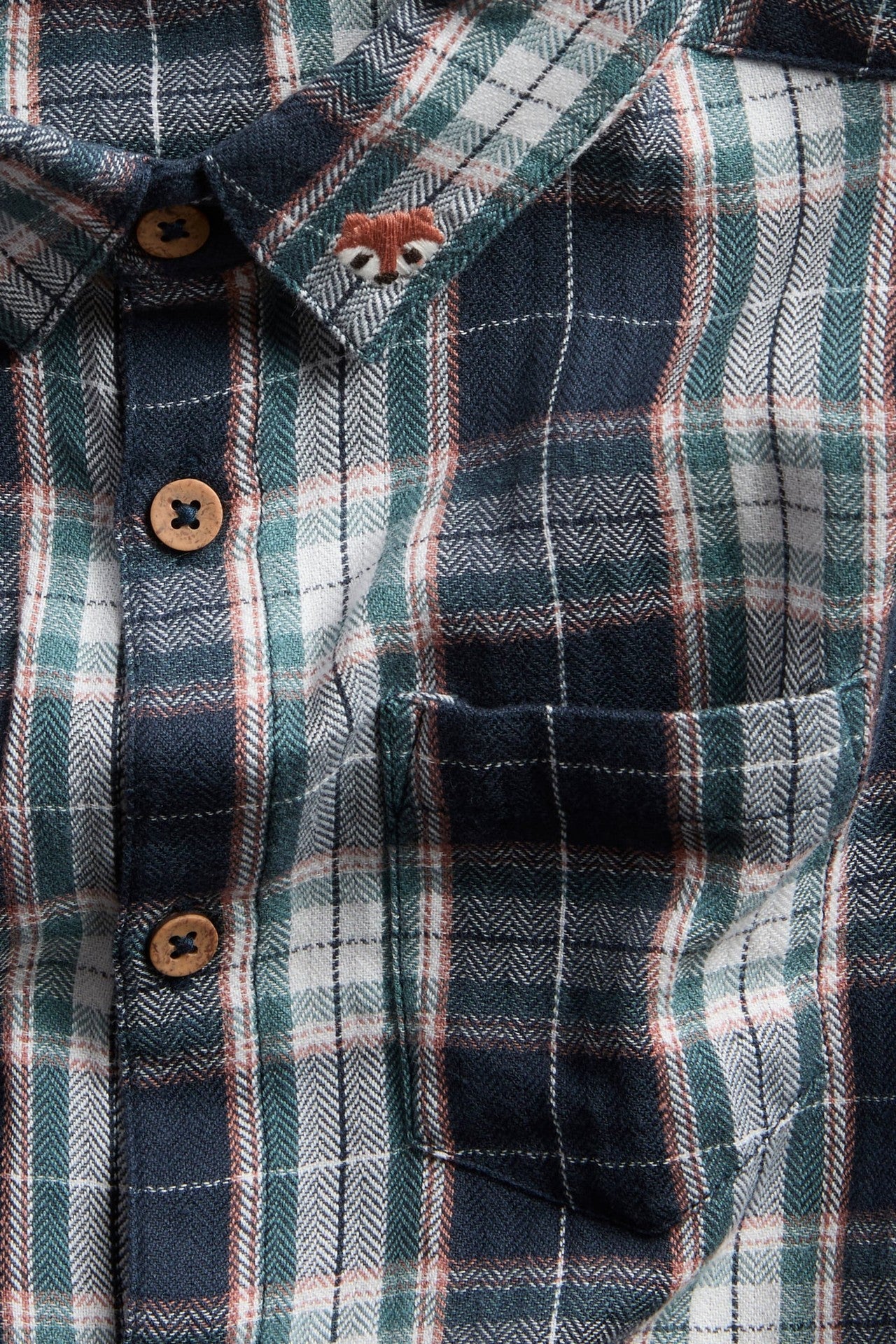 Kids checked shirt with embroidery