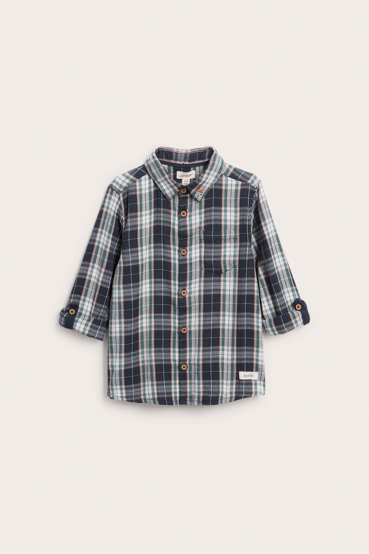 Kids checked shirt with embroidery