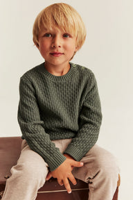 Baby & Kids green textured jumper