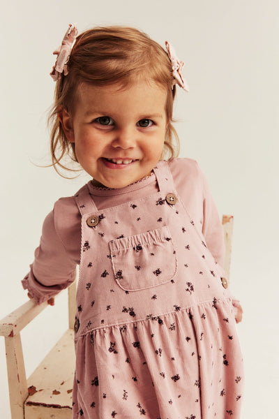 Baby pink floral dungarees