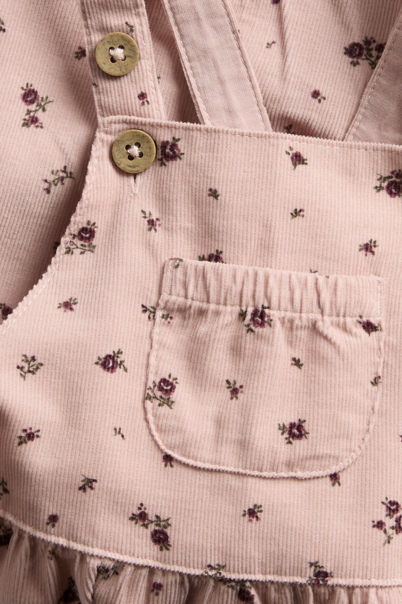 Baby pink floral dungarees