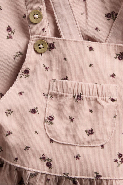 Baby pink floral dungarees