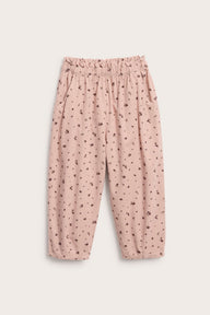 Kids pink floral corduroy trousers