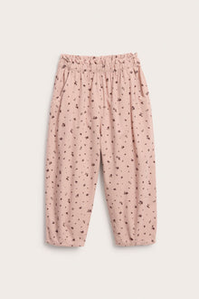 Kids pink floral corduroy trousers