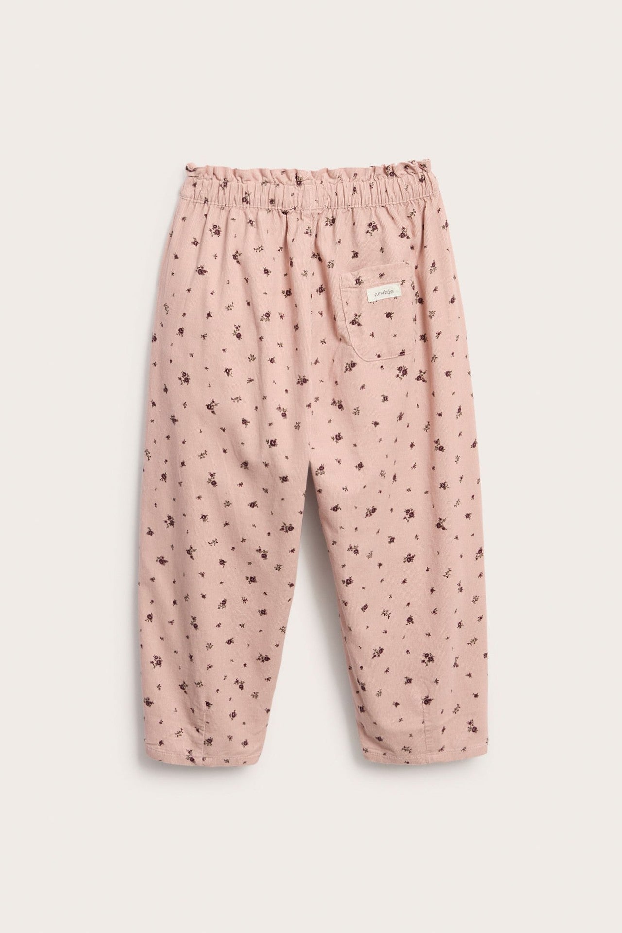 Kids pink floral corduroy trousers