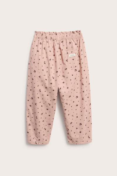Kids pink floral corduroy trousers