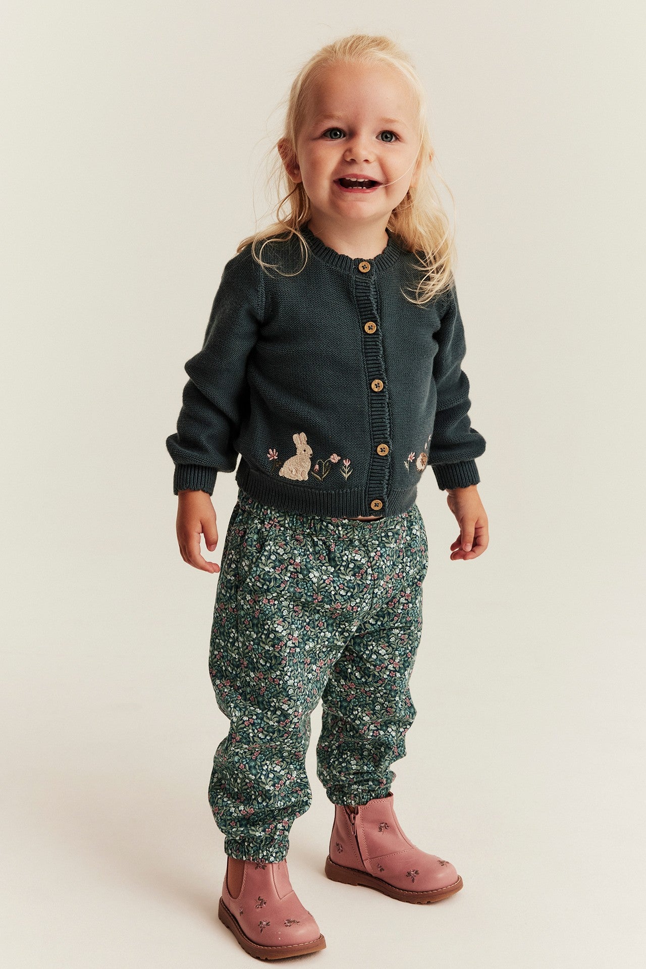 Baby floral twill trousers
