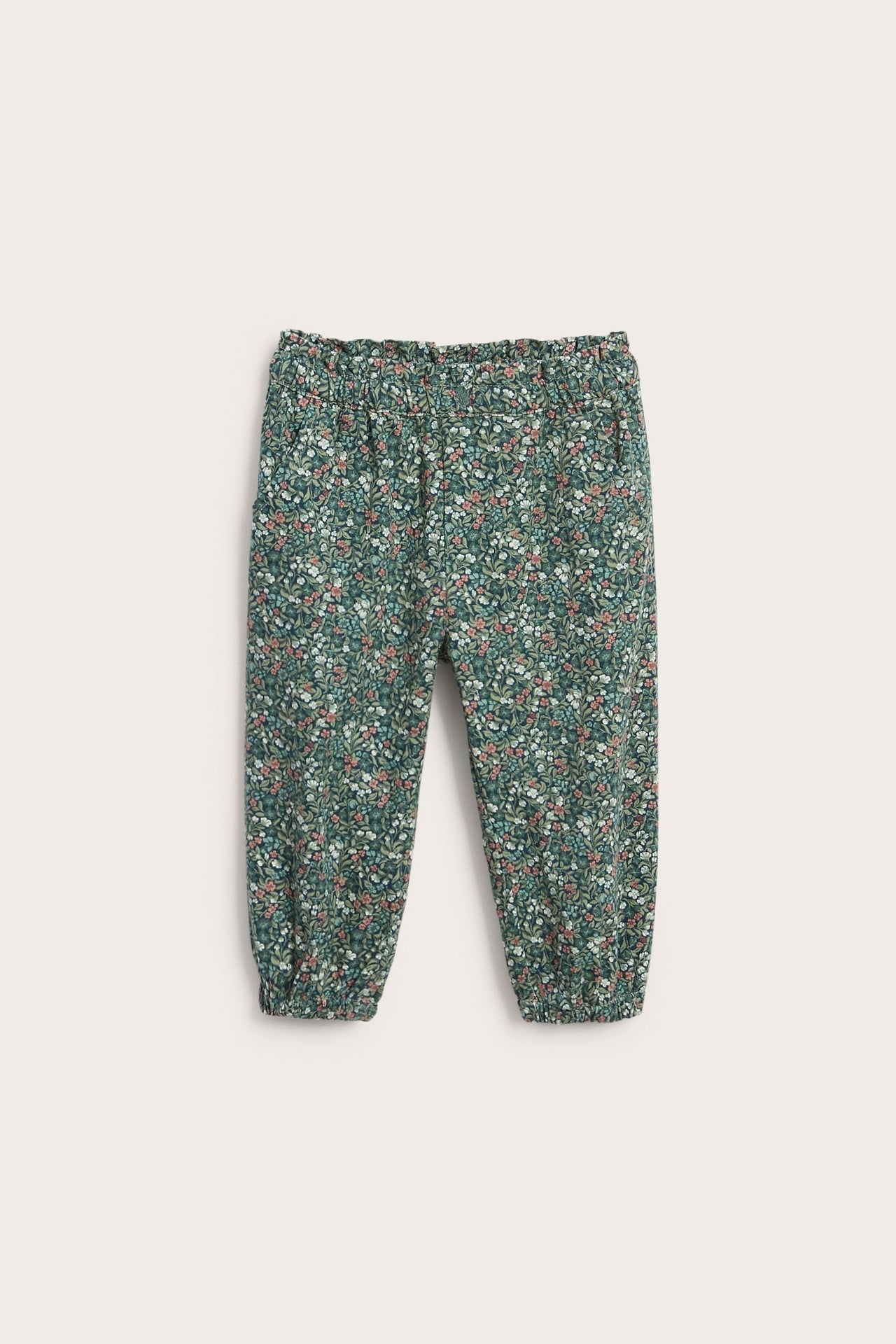 Baby turquoise floral twill trousers