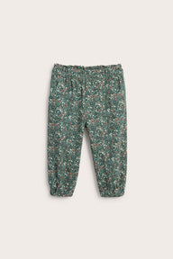 Baby turquoise floral twill trousers