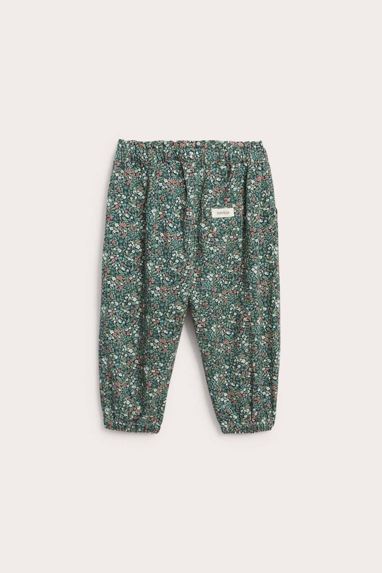 Baby turquoise floral twill trousers