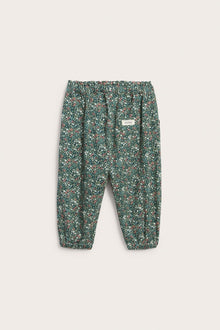 Baby turquoise floral twill trousers