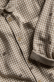 Kids checked shirt with teddy bear print