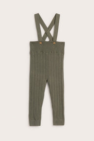 Baby green knitted leggings with braces