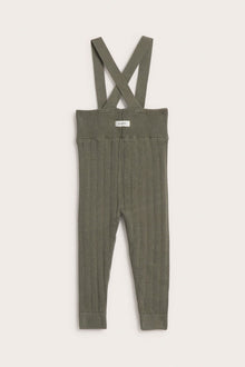 Baby green knitted leggings with braces