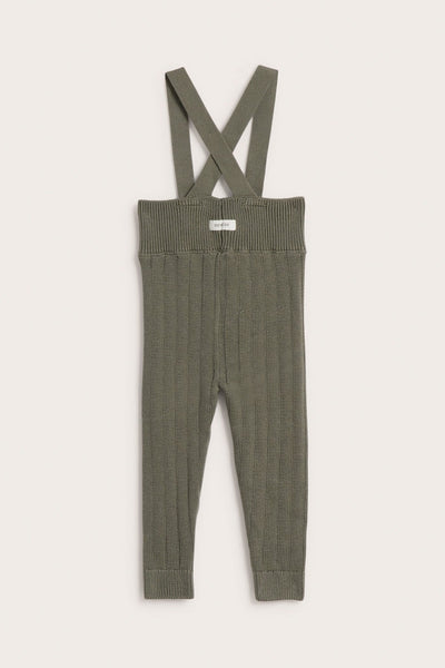 Baby green knitted leggings with braces