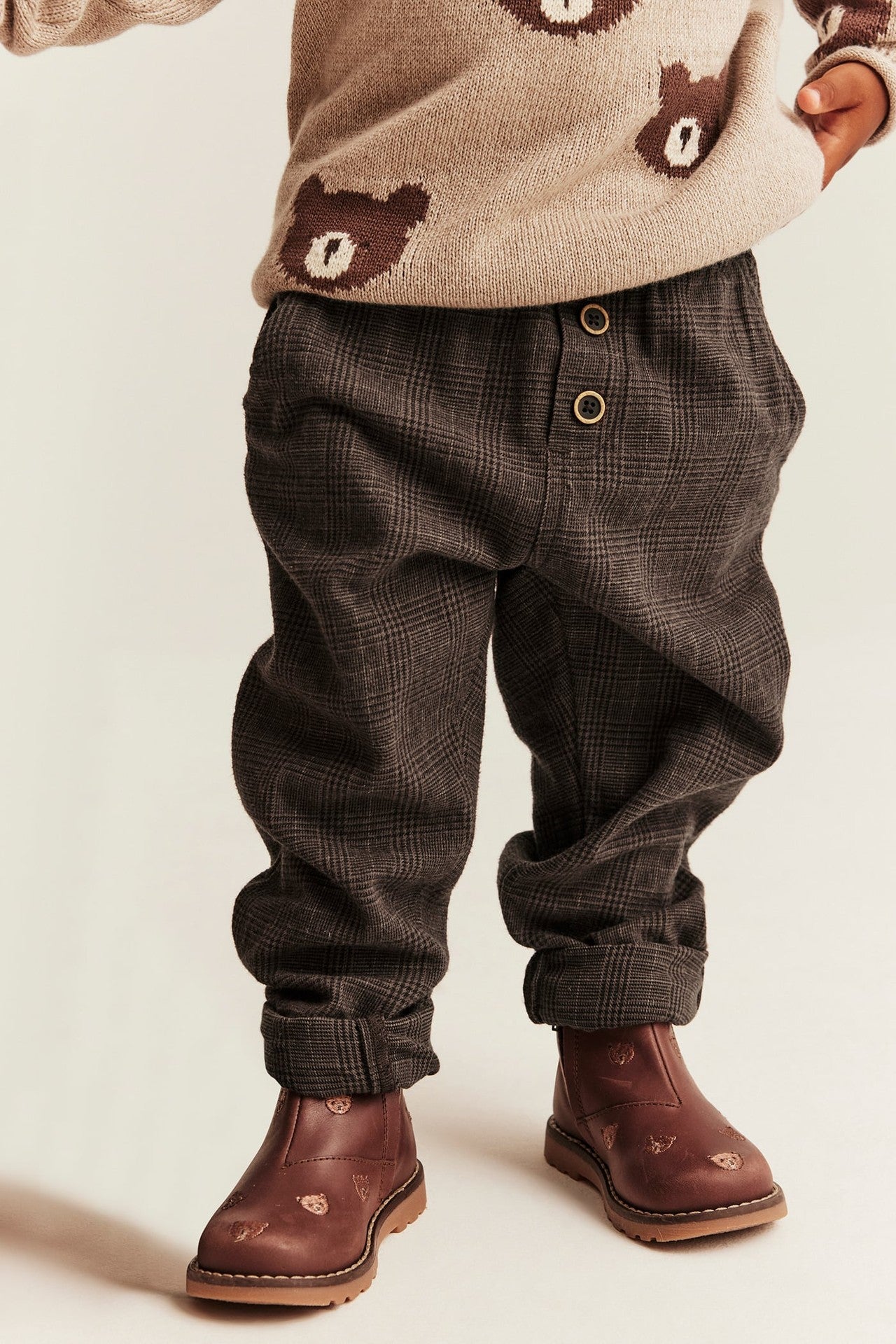 Kids brown twill trousers