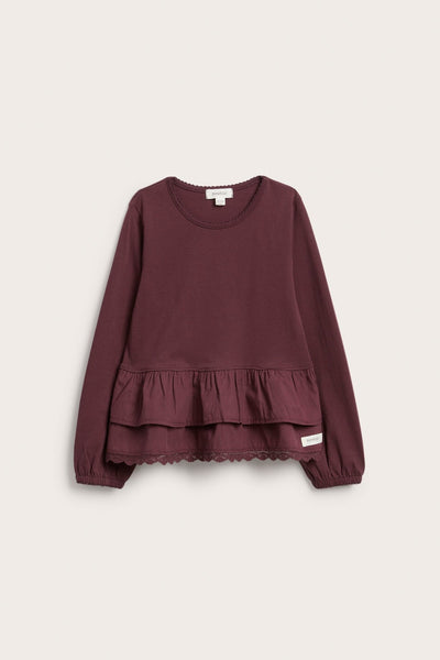 Baby & kids burgundy top with frill