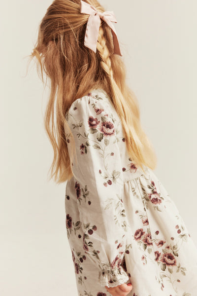 Kids white rose dress