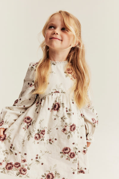 Kids white rose dress