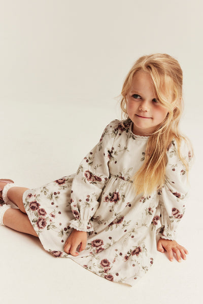Kids white rose dress
