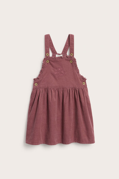Kids pink corduroy pinafore dress