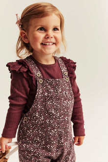 Baby ditsy floral dungarees