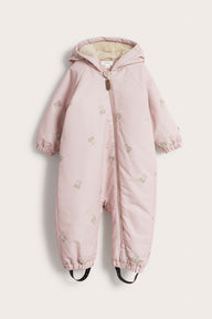 Baby pink coverall with teddy bears