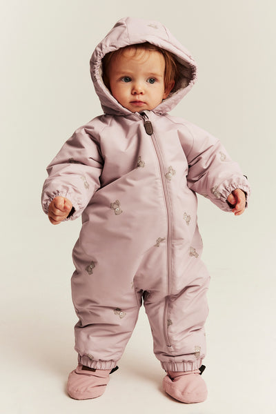 Baby pink padded pramsuit