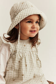Baby & kids green checked sun hat
