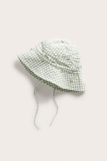 Baby & kids green checked sun hat