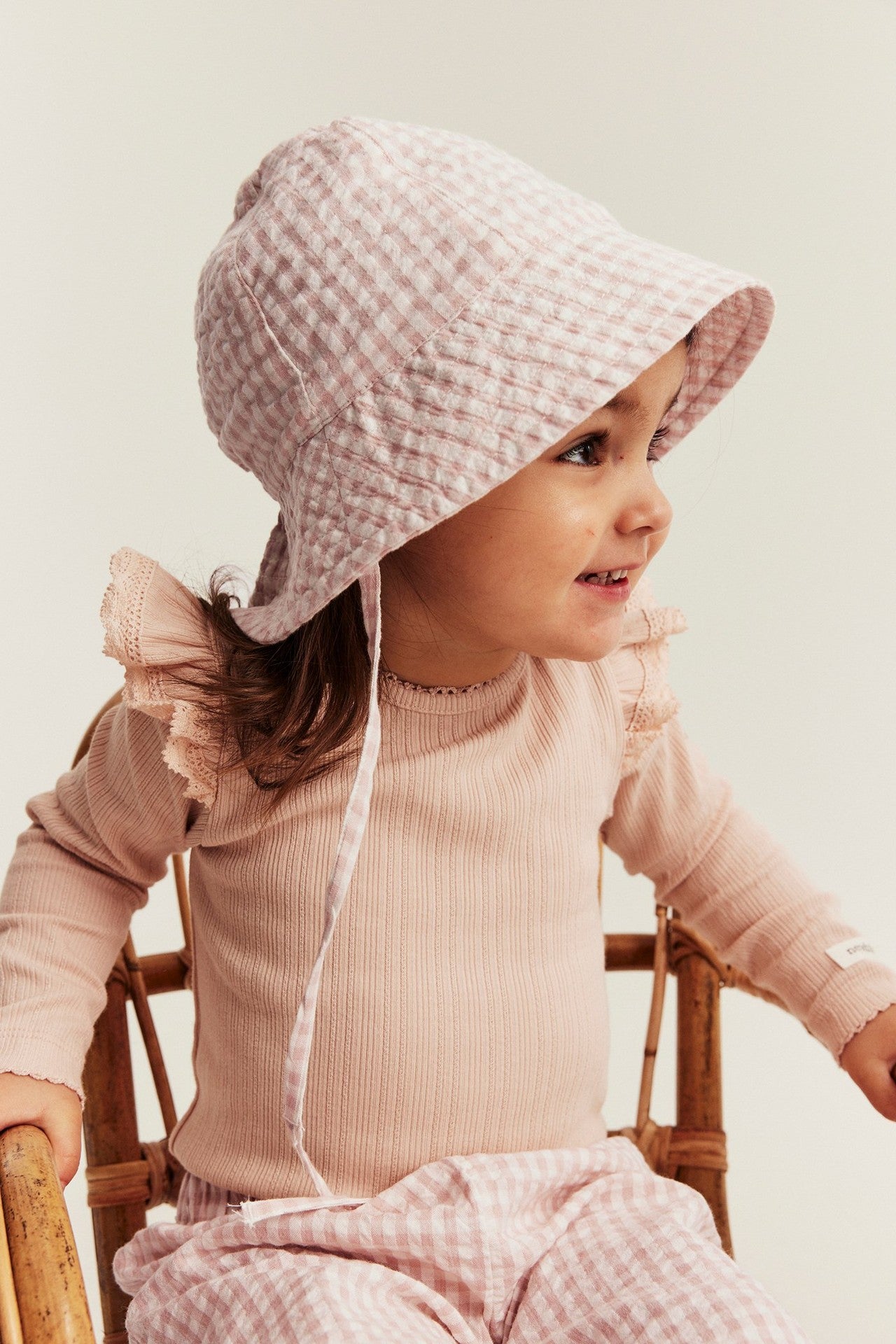 Baby & Kids pink checked sun hat