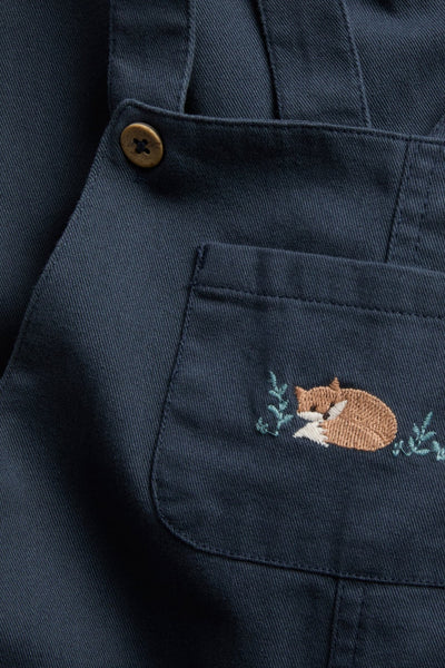 Kids blue woven dungarees