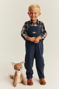 Kids blue woven dungarees