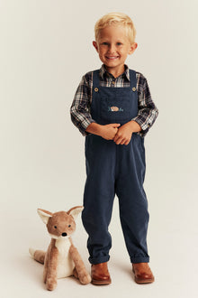 Kids blue woven dungarees