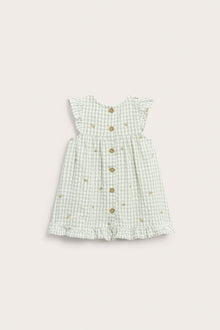 Baby green short‑sleeved checked dress