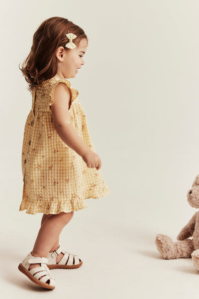 Baby yellow checked dress