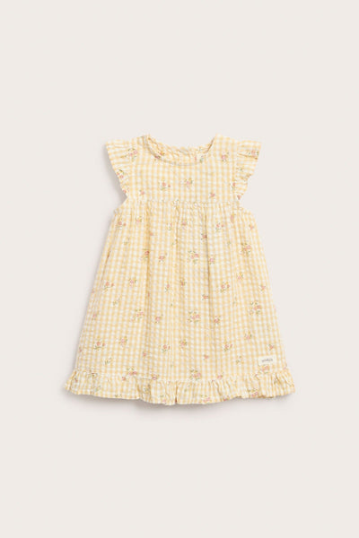 Baby yellow checked dress