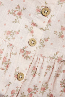 Kids pink dress with puff sleeves