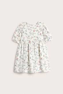 Kids floral dress with puff sleeves