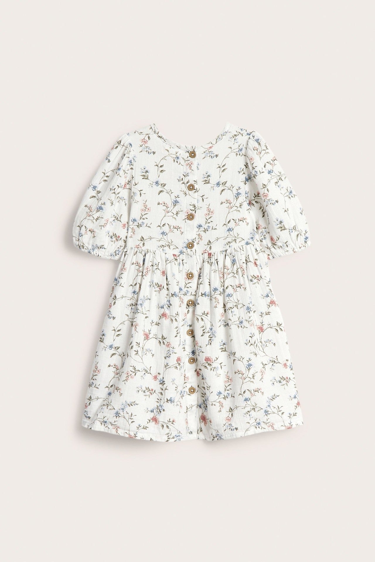 Kids floral dress with puff sleeves