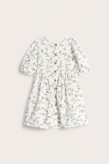 Kids floral dress with puff sleeves