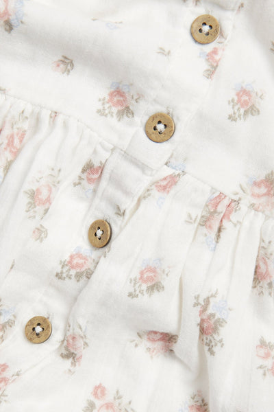 Kids floral dress with puff sleeves