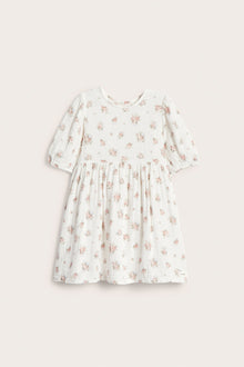 Kids floral dress with puff sleeves