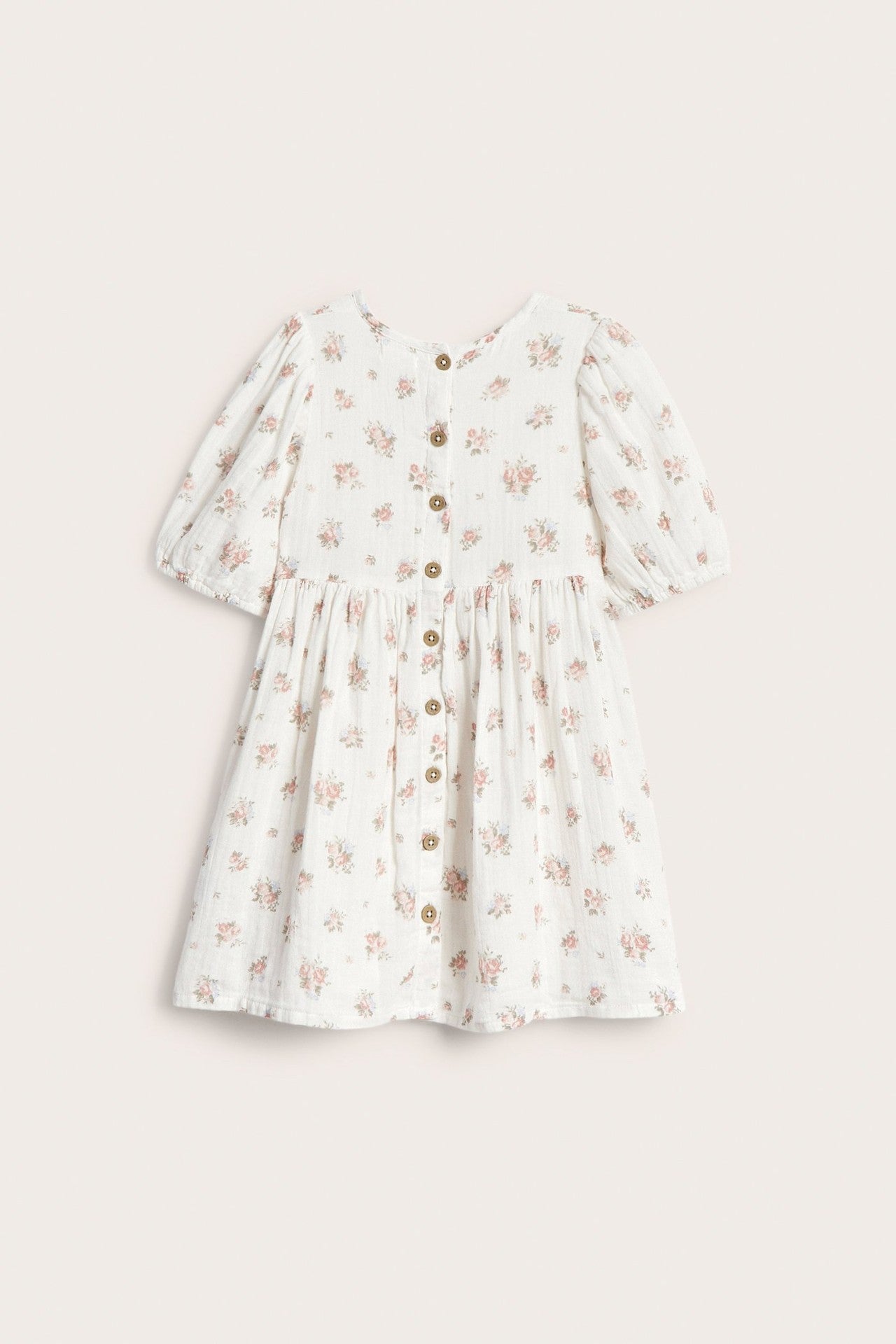 Kids floral dress with puff sleeves