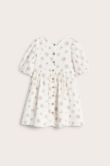 Kids floral dress with puff sleeves