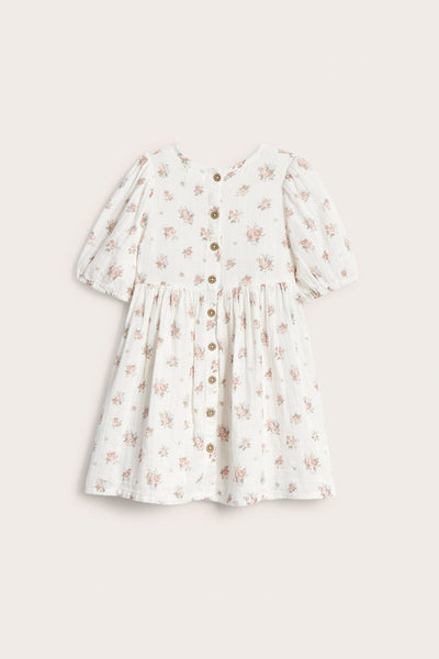 Kids floral dress with puff sleeves
