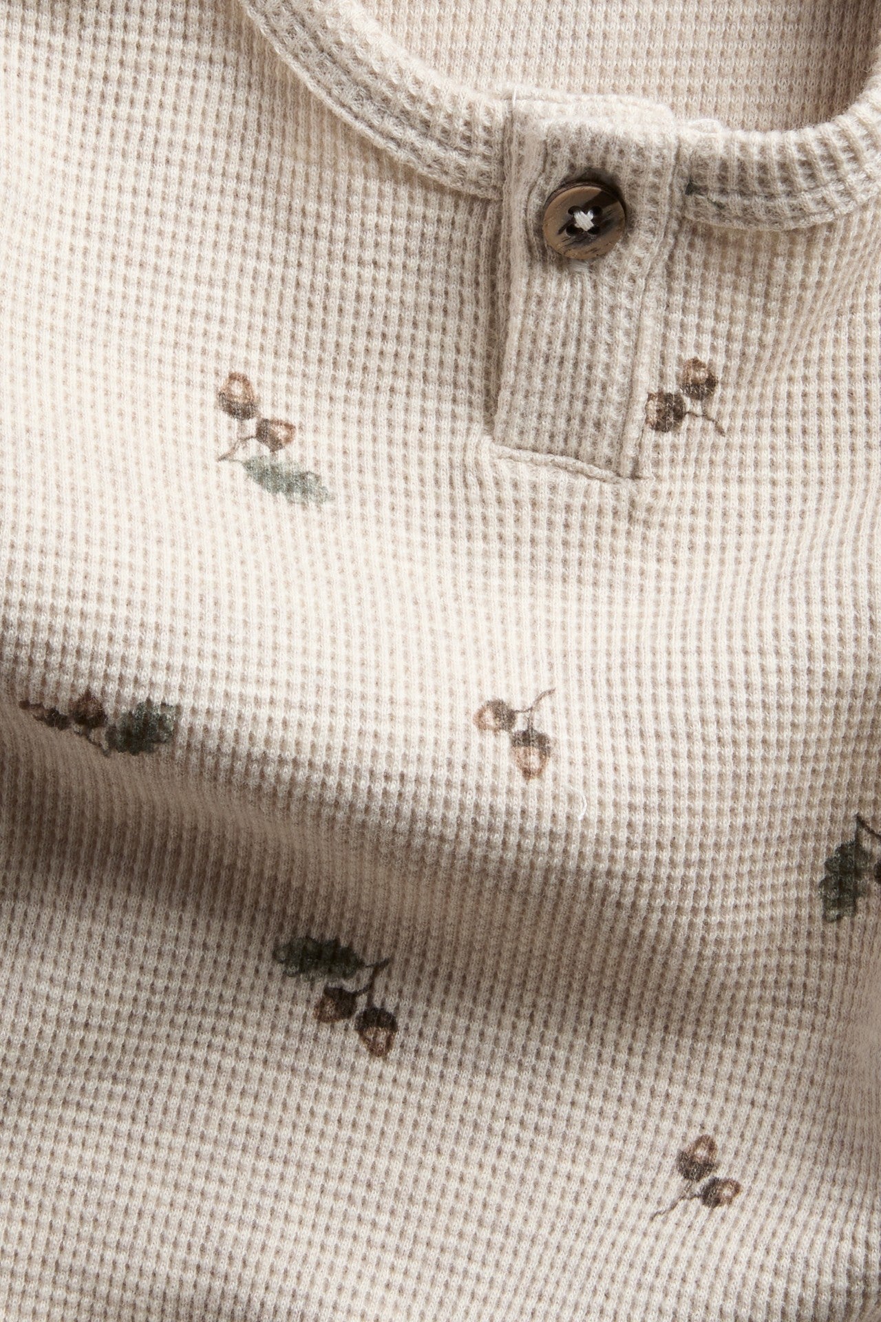 Baby beige patterned waffle bodysuit