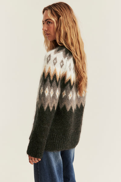 Women's mohair-blend knitted sweater