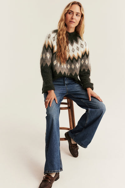 Women's mohair-blend knitted sweater